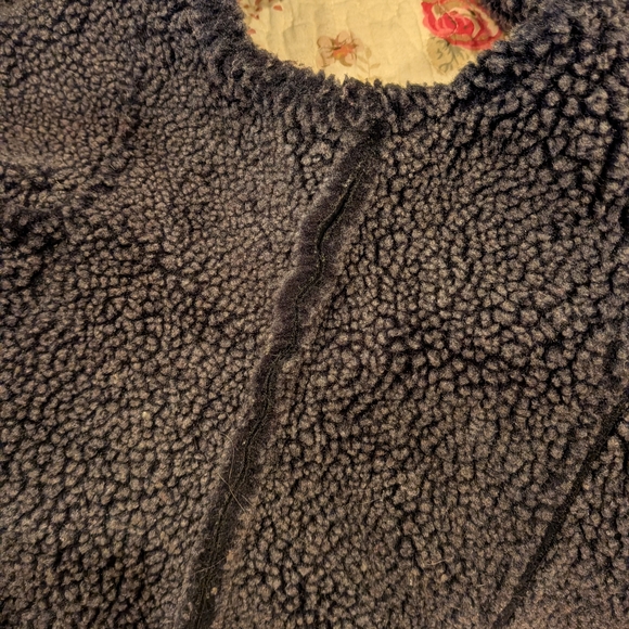 L.L. Bean Charcoal Suede Cloth Sherpa Vest - Picture 5 of 7